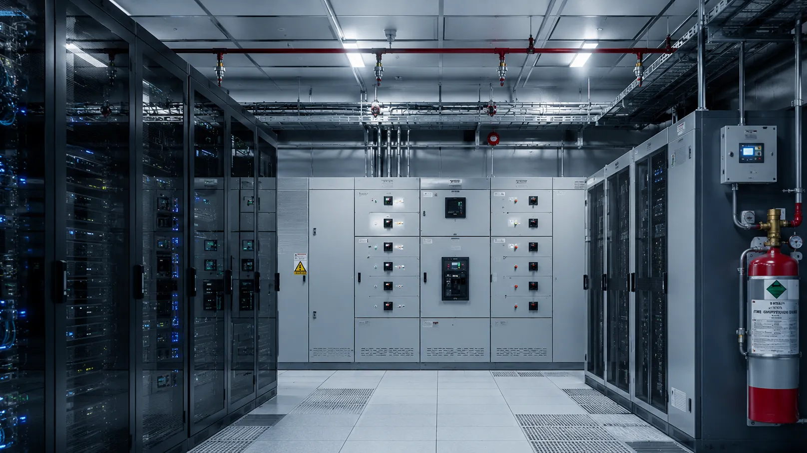 Fire suppression planning for a data centre and electrical switchgear room