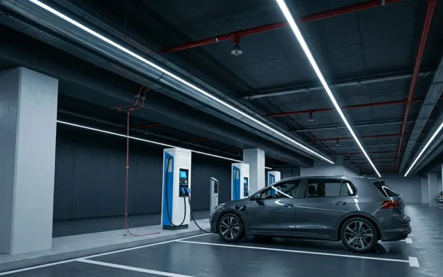 Fire suppression planning for an underground commercial car park and EV charging hub